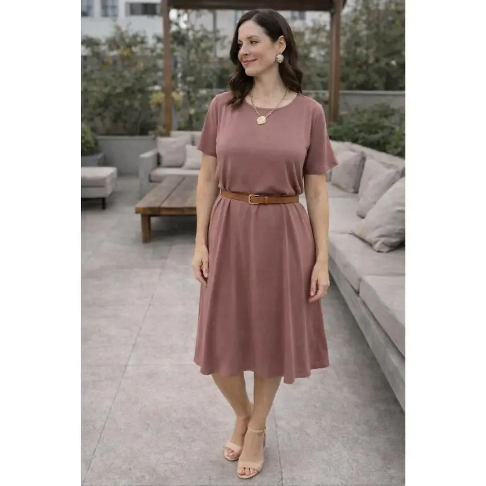 NWT FOREVER 21 T-Shirt Dress Dusty Rose Size S - Picture 9 of 9